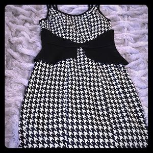 Sleek Black and White Chevron Dres